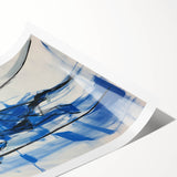 Abstract Electric Blue Figure Art: Dynamic Modern Canvas Wall Print