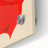 Bold Electric Red Portrait Art: Abstract Modern Face Canvas Wall Print