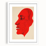 Bold Electric Red Portrait Art: Abstract Modern Face Canvas Wall Print