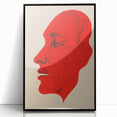 Bold Electric Red Portrait Art: Abstract Modern Face Canvas Wall Print