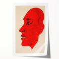 Bold Electric Red Portrait Art: Abstract Modern Face Canvas Wall Print