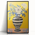 Vibrant Floral Electric Art: Modern Striped Vase Canvas Wall Print
