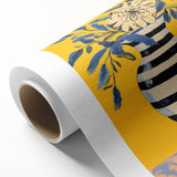 Vibrant Floral Electric Art: Modern Striped Vase Canvas Wall Print