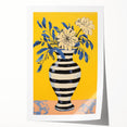 Vibrant Floral Electric Art: Modern Striped Vase Canvas Wall Print