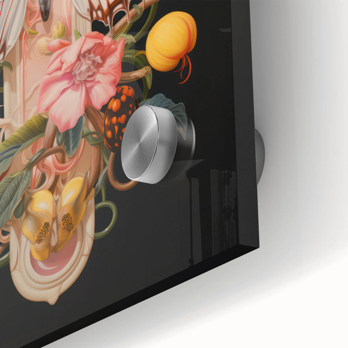 Elegant Butterfly Electric Art: Floral Botanical Canvas Wall Print