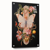 Elegant Butterfly Electric Art: Floral Botanical Canvas Wall Print