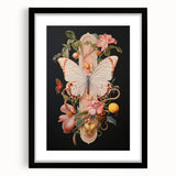 Elegant Butterfly Electric Art: Floral Botanical Canvas Wall Print