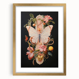Elegant Butterfly Electric Art: Floral Botanical Canvas Wall Print