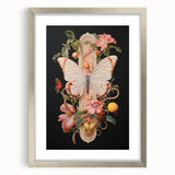 Elegant Butterfly Electric Art: Floral Botanical Canvas Wall Print