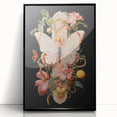 Elegant Butterfly Electric Art: Floral Botanical Canvas Wall Print