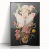 Elegant Butterfly Electric Art: Floral Botanical Canvas Wall Print