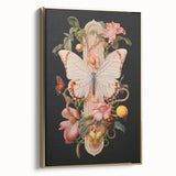 Elegant Butterfly Electric Art: Floral Botanical Canvas Wall Print