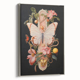 Elegant Butterfly Electric Art: Floral Botanical Canvas Wall Print