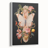 Elegant Butterfly Electric Art: Floral Botanical Canvas Wall Print