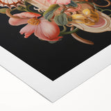 Elegant Butterfly Electric Art: Floral Botanical Canvas Wall Print