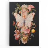 Elegant Butterfly Electric Art: Floral Botanical Canvas Wall Print
