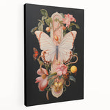 Elegant Butterfly Electric Art: Floral Botanical Canvas Wall Print