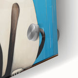 Modern Cat Electric Art: Blue Siamese Cat Canvas Wall Print