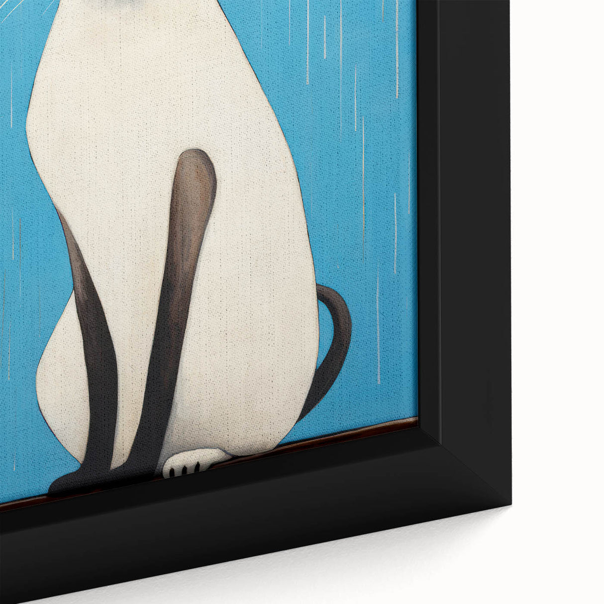Modern Cat Electric Art: Blue Siamese Cat Canvas Wall Print