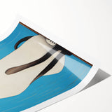 Modern Cat Electric Art: Blue Siamese Cat Canvas Wall Print