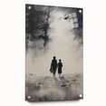 Electric Wall Art - Abstract Monochrome Walk Through Foggy Landscape