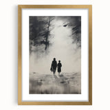 Electric Wall Art - Abstract Monochrome Walk Through Foggy Landscape