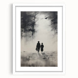 Electric Wall Art - Abstract Monochrome Walk Through Foggy Landscape