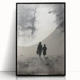 Electric Wall Art - Abstract Monochrome Walk Through Foggy Landscape