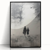 Electric Wall Art - Abstract Monochrome Walk Through Foggy Landscape
