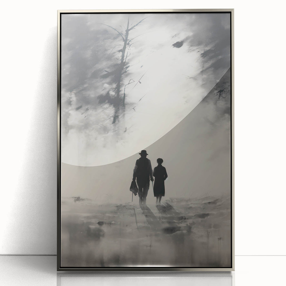 Electric Wall Art - Abstract Monochrome Walk Through Foggy Landscape
