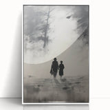 Electric Wall Art - Abstract Monochrome Walk Through Foggy Landscape