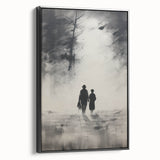 Electric Wall Art - Abstract Monochrome Walk Through Foggy Landscape