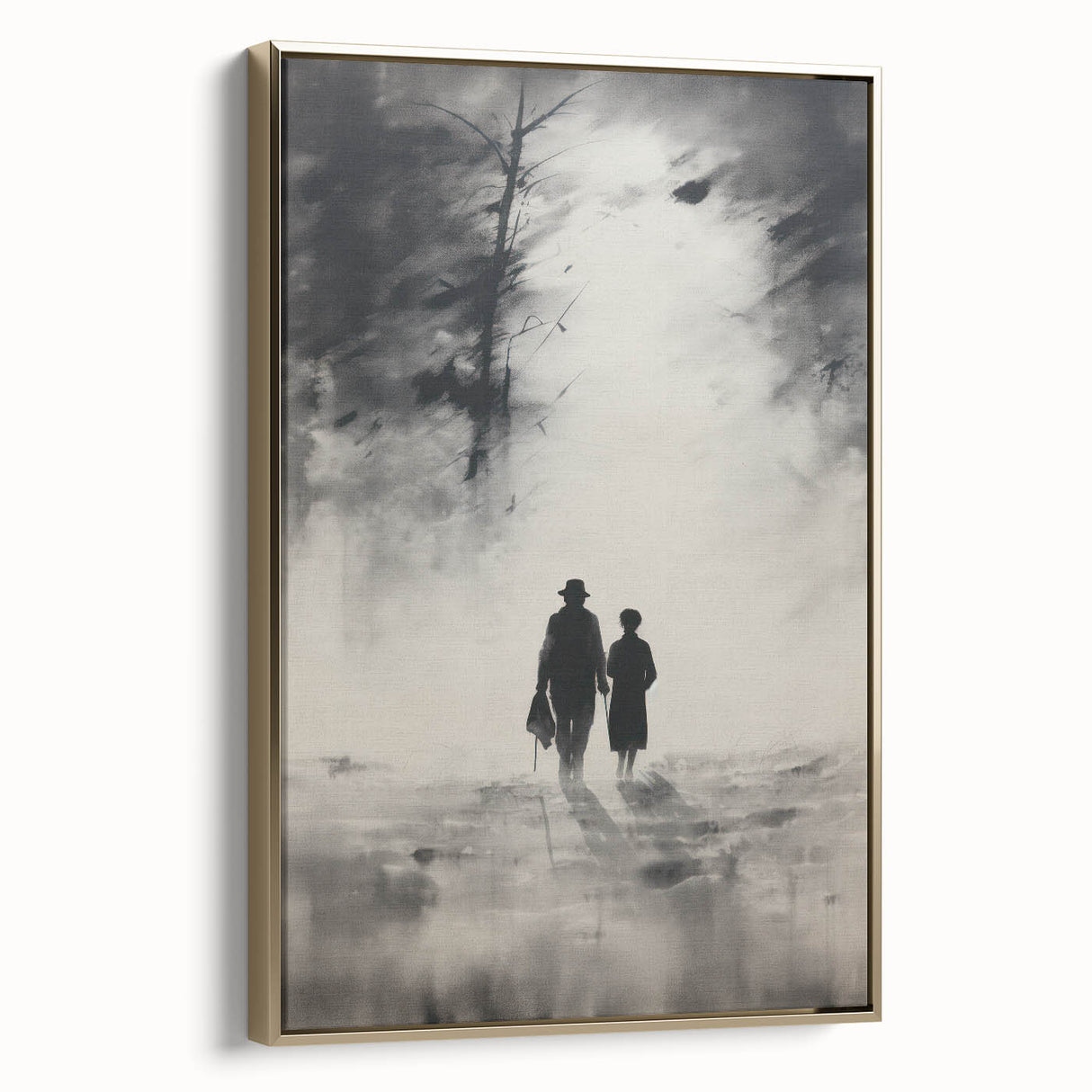 Electric Wall Art - Abstract Monochrome Walk Through Foggy Landscape