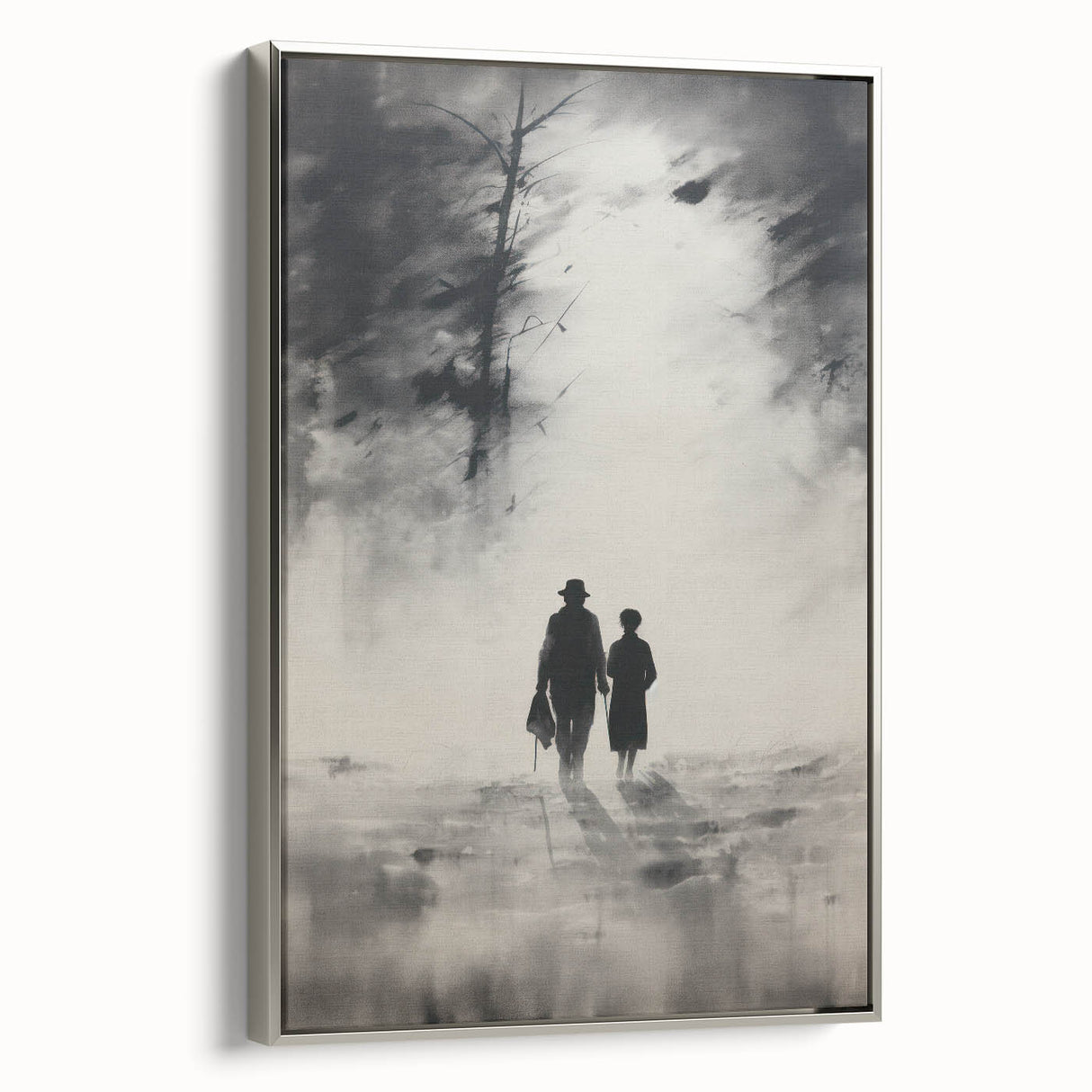 Electric Wall Art - Abstract Monochrome Walk Through Foggy Landscape