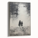 Electric Wall Art - Abstract Monochrome Walk Through Foggy Landscape