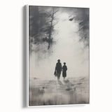Electric Wall Art - Abstract Monochrome Walk Through Foggy Landscape