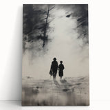 Electric Wall Art - Abstract Monochrome Walk Through Foggy Landscape