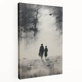 Electric Wall Art - Abstract Monochrome Walk Through Foggy Landscape
