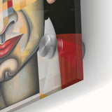 Abstract Electric Art Canvas - Vibrant Geometric Portrait in Modern Style