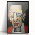 Abstract Electric Art Canvas - Vibrant Geometric Portrait in Modern Style