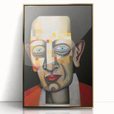 Abstract Electric Art Canvas - Vibrant Geometric Portrait in Modern Style