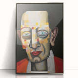 Abstract Electric Art Canvas - Vibrant Geometric Portrait in Modern Style