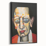 Abstract Electric Art Canvas - Vibrant Geometric Portrait in Modern Style