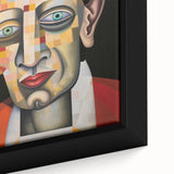 Abstract Electric Art Canvas - Vibrant Geometric Portrait in Modern Style