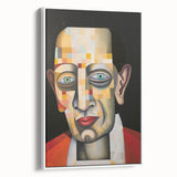 Abstract Electric Art Canvas - Vibrant Geometric Portrait in Modern Style