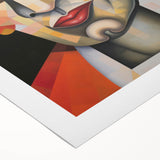 Abstract Electric Art Canvas - Vibrant Geometric Portrait in Modern Style