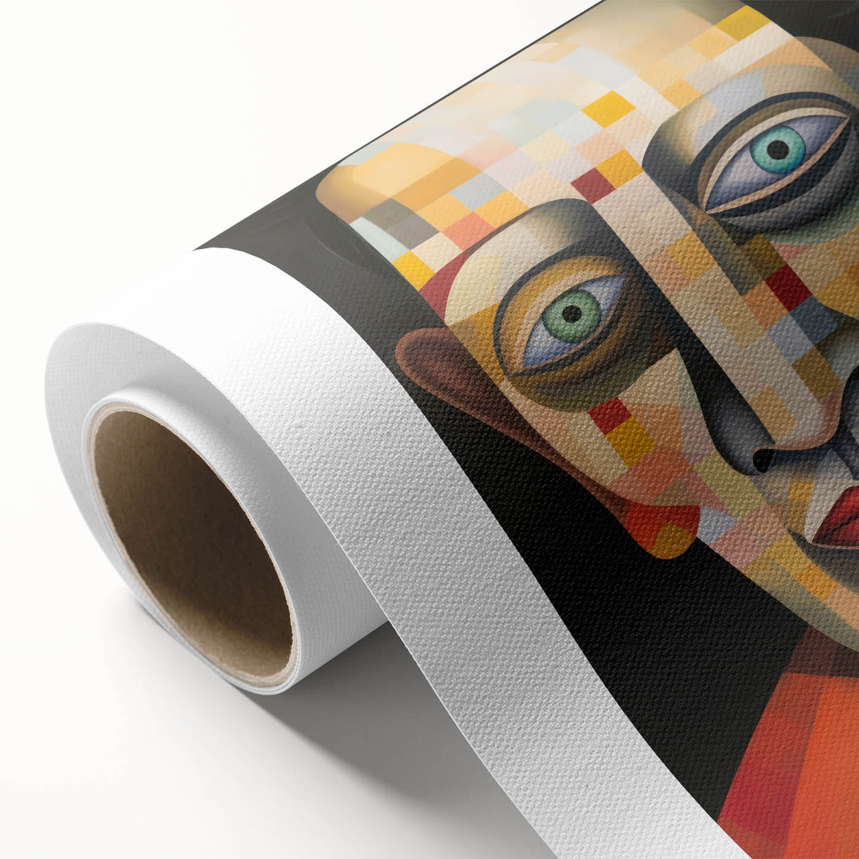Abstract Electric Art Canvas - Vibrant Geometric Portrait in Modern Style