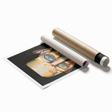 Abstract Electric Art Canvas - Vibrant Geometric Portrait in Modern Style