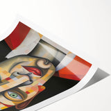 Abstract Electric Art Canvas - Vibrant Geometric Portrait in Modern Style