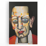Abstract Electric Art Canvas - Vibrant Geometric Portrait in Modern Style